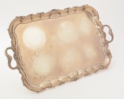 Lot 66 - An Edwardian silver two handled tea tray