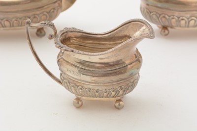 Lot 13 - A George V silver four piece tea set