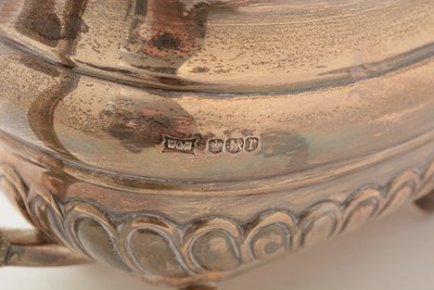 Lot 13 - A George V silver four piece tea set