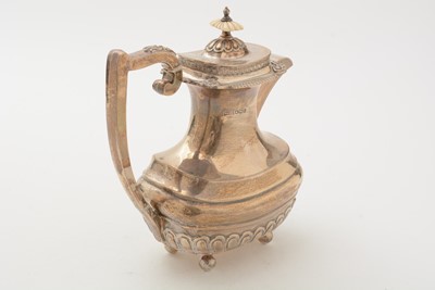 Lot 13 - A George V silver four piece tea set