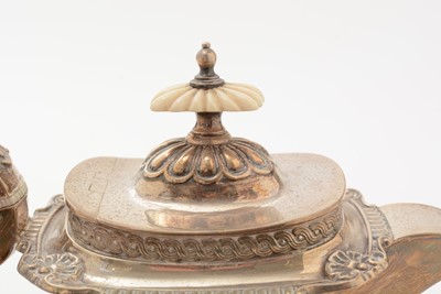 Lot 13 - A George V silver four piece tea set