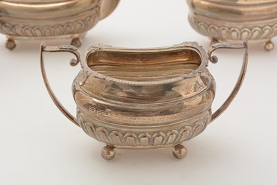 Lot 13 - A George V silver four piece tea set