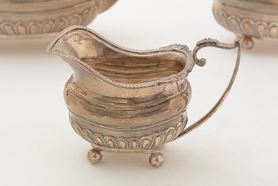 Lot 13 - A George V silver four piece tea set