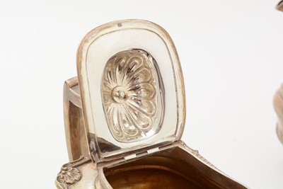 Lot 13 - A George V silver four piece tea set