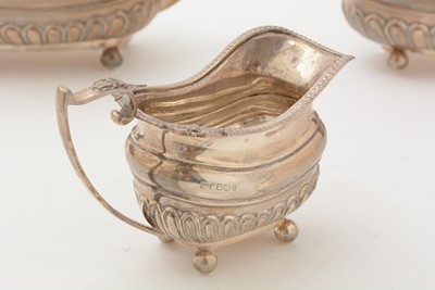 Lot 13 - A George V silver four piece tea set