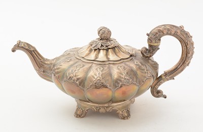 Lot 67 - A George IV silver teapot