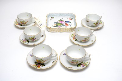 Lot 201 - A Hungarian Herend tea service
