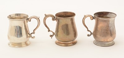 Lot 44 - Three small silver mugs
