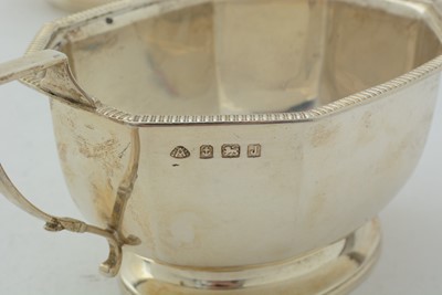 Lot 14 - An art deco silver three-piece tea set