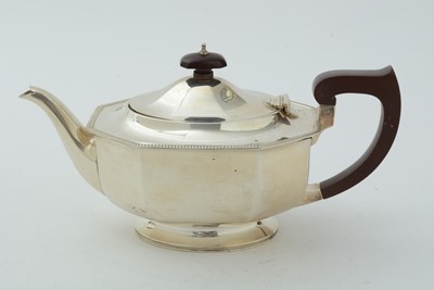 Lot 14 - An art deco silver three-piece tea set