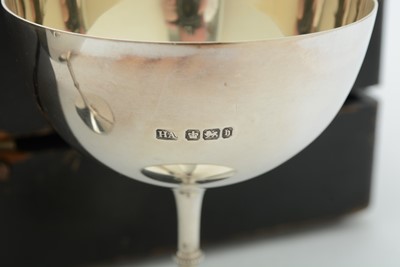 Lot 69 - A late Victorian cased set of six silver sundae cups or goblets