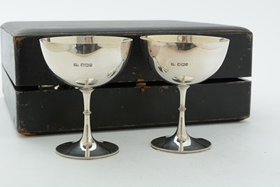 Lot 69 - A late Victorian cased set of six silver sundae cups or goblets