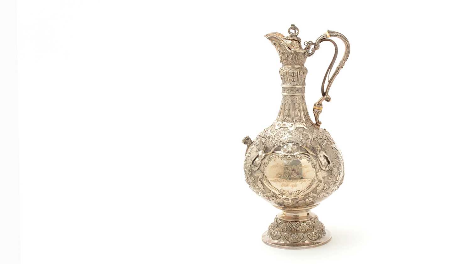Lot 76 - A late Victorian silver “Cellini Pattern” ewer or hot water jug