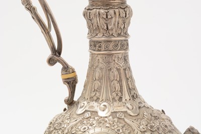 Lot 76 - A late Victorian silver “Cellini Pattern” ewer or hot water jug