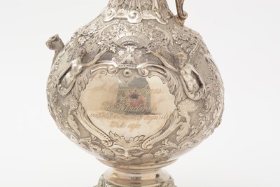 Lot 76 - A late Victorian silver “Cellini Pattern” ewer or hot water jug