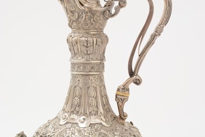 Lot 76 - A late Victorian silver “Cellini Pattern” ewer or hot water jug