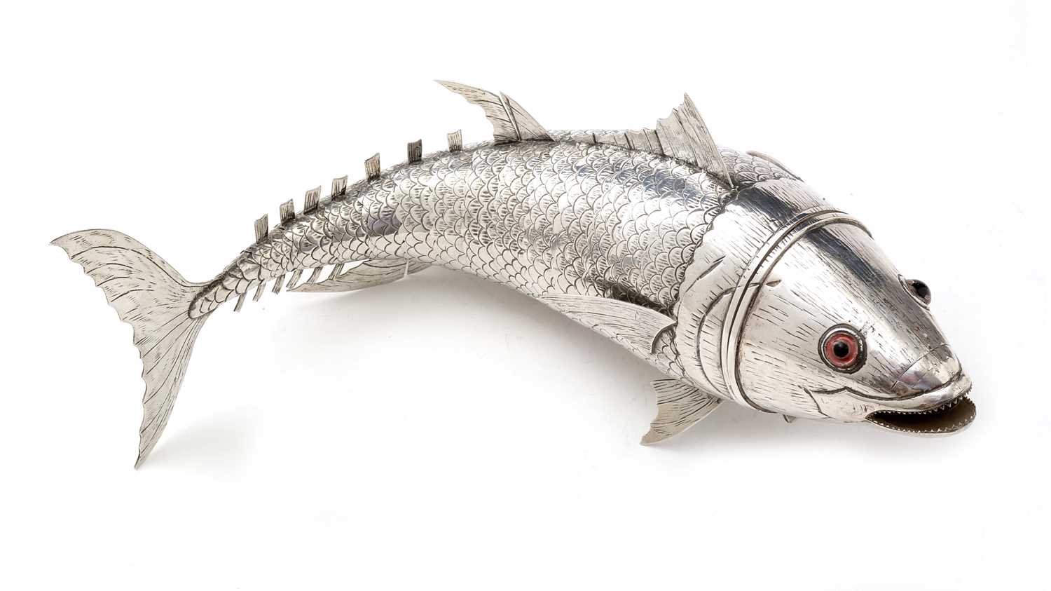 Lot 106 - A 20th Century Spanish silver articulated fish or table decoration