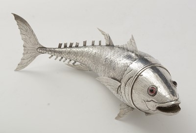 Lot 106 - A 20th Century Spanish silver articulated fish or table decoration