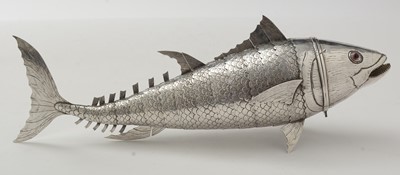 Lot 106 - A 20th Century Spanish silver articulated fish or table decoration