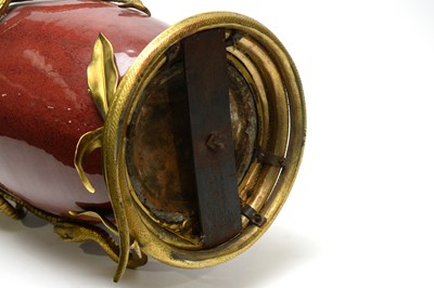 Lot 842 - Chinese Ormolu mounted Sang de Boeuf vase
