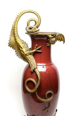 Lot 842 - Chinese Ormolu mounted Sang de Boeuf vase