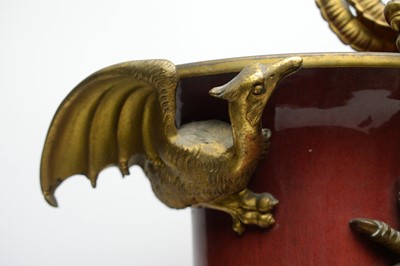 Lot 842 - Chinese Ormolu mounted Sang de Boeuf vase