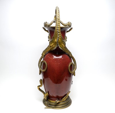 Lot 842 - Chinese Ormolu mounted Sang de Boeuf vase
