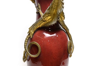 Lot 842 - Chinese Ormolu mounted Sang de Boeuf vase
