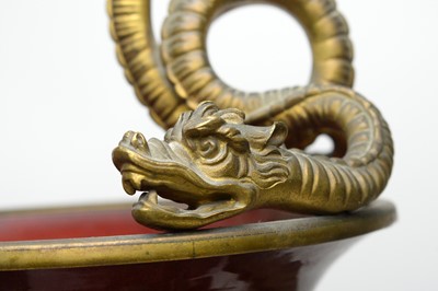 Lot 842 - Chinese Ormolu mounted Sang de Boeuf vase