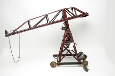 Lot 165 - A vintage German tin plate clockwork model tower crane