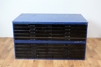 Lot 24 - A retro vintage 20th Century painted plan chest