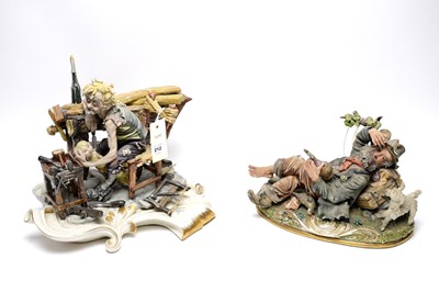 Lot 212 - A Capodimonte ‘Nascita di Pinocchio’ ceramic figure group