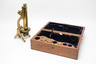 Lot 436 - A 20th Century Mawson and Swan of Newcastle brass microscope