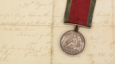 Lot 977 - Waterloo Medal awarded to George Gray, 1st Battalion 79th Regiment of Foot (Cameron Highlanders)