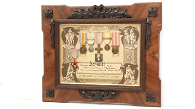 Lot 1032 - A group of French First World War medals, awarded to Corporal Michel Schmitt
