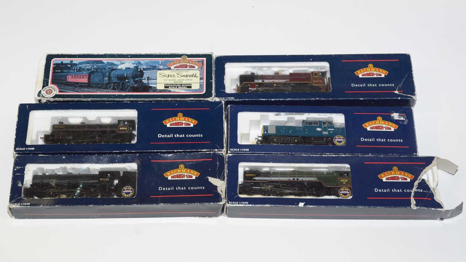 Lot 64 - Six Bachmann 00-gauge locomotives and tenders