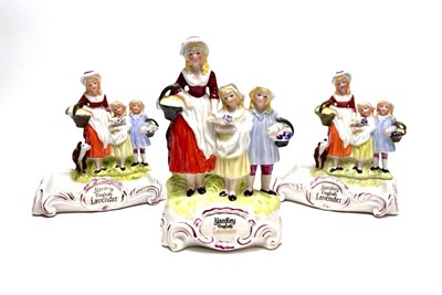 Lot 1102 - 1920s Yardley 'English Lavender' counter-top advertising figures and soap dishes