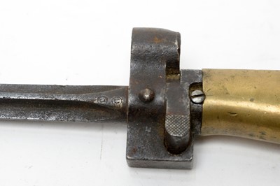 Lot 1087 - Two French WWI bayonets with quatrefoil blades