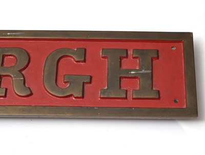 Lot 785 - A late Victorian steam engine locomotive name-plate 'Bamburgh'
