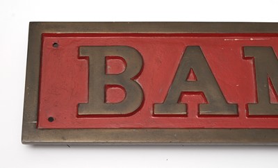 Lot 785 - A late Victorian steam engine locomotive name-plate 'Bamburgh'