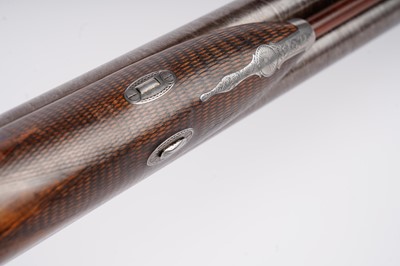 Lot 872 - A 19th Century muzzle loading percussion action double barrel sporting shotgun