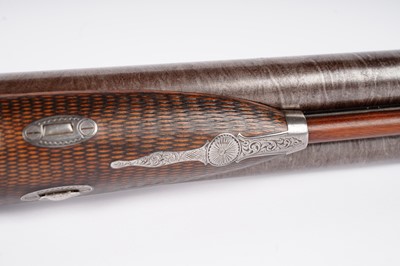 Lot 872 - A 19th Century muzzle loading percussion action double barrel sporting shotgun