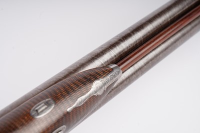 Lot 872 - A 19th Century muzzle loading percussion action double barrel sporting shotgun