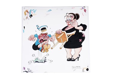 Lot 411 - Original cover artwork for Viz Comic