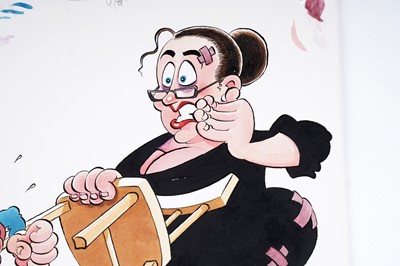 Lot 411 - Original cover artwork for Viz Comic