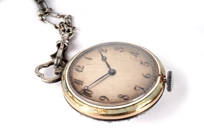 Lot 1210 - An Edwardian diamond and enamel fob watch