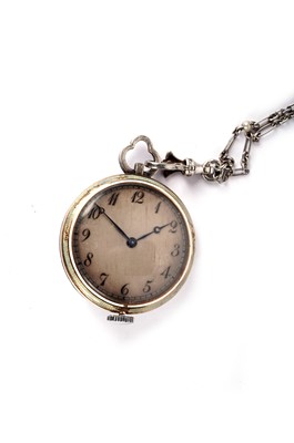 Lot 1210 - An Edwardian diamond and enamel fob watch