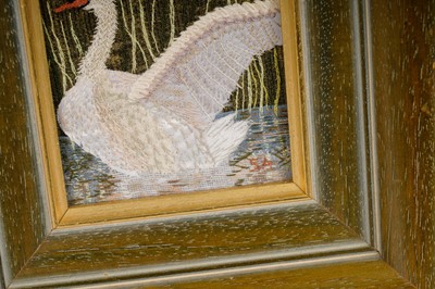 Lot 1295 - Sadie Allen - The Swan | mixed media; needlework and fabric collage