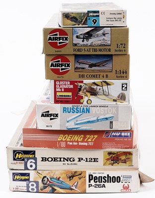 Lot 201 - A collection of model kits from Airfix and other makers