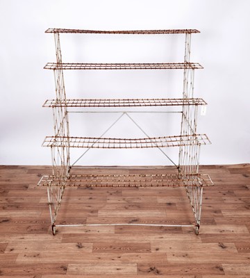 Lot 9 - A vintage wirework shop plant display stand